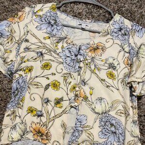 crop floral shirt